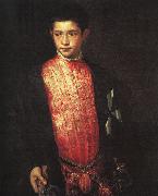 TIZIANO Vecellio, Portrait of Ranuccio Farnese ar